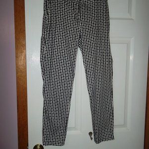 H&M Black Geometric Print Skinny Dress Pants